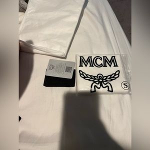 MCM visetos crossbody bag, convertible to clutch. Pink